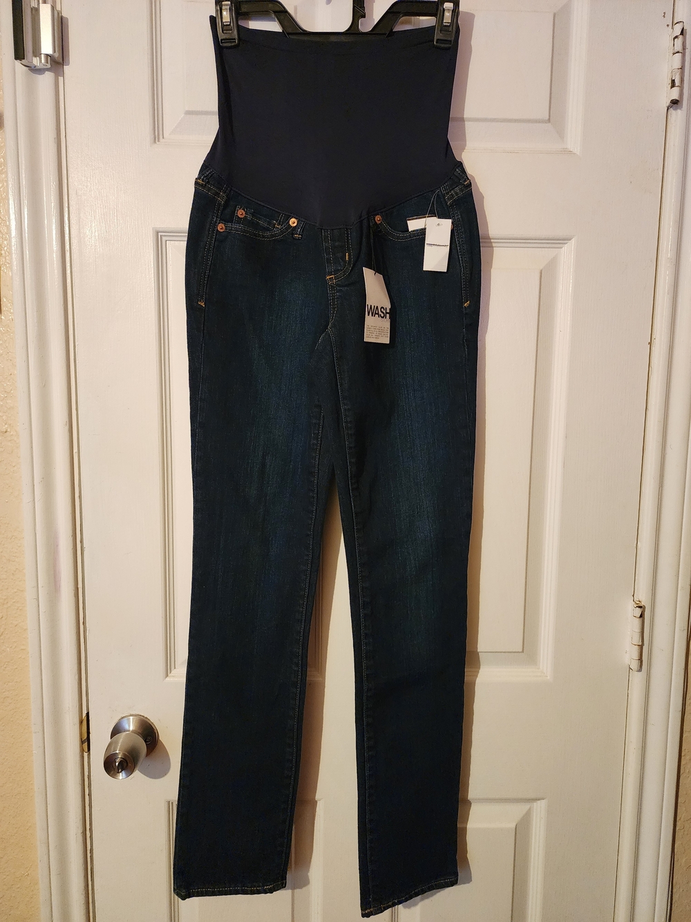 NWT GAP 1969 Maternity Authentic Real Straight Jeans Dark Wash Size 25